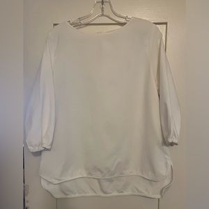 Ann Mashburn white pique shirt size large